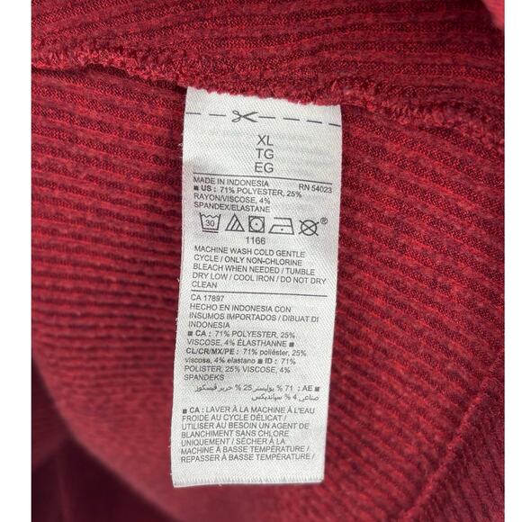 Old Navy Ruby Red Ribbed Knit Wrap Long Sleeve Top Size XL - Picture 5 of 5
